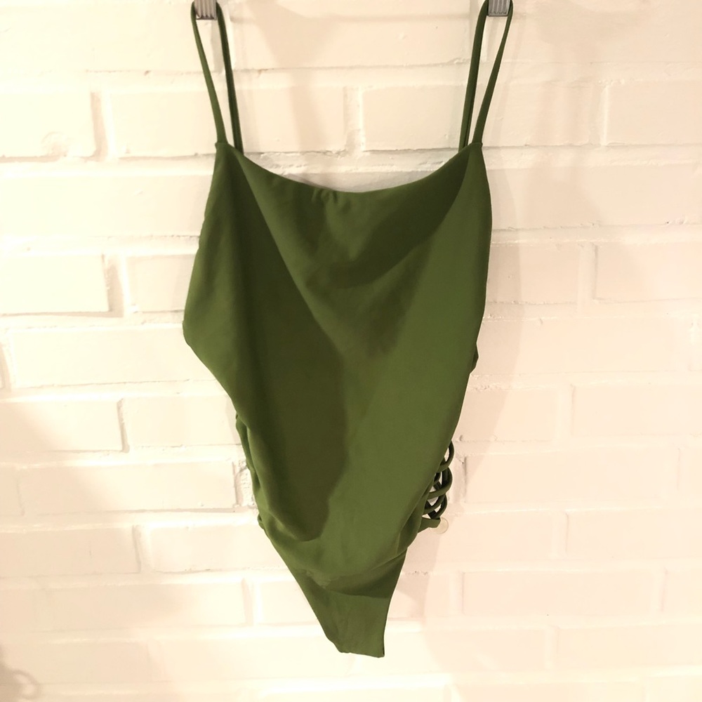 Cute green one piece swim suit